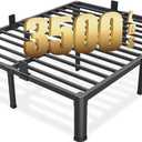 FUIOBYVV King Bed Frame with Round Corner Edge Legs, 14 Inch High 3500 lbs Heavy Duty Metal Platform Bed Frame King Size, No Box Spring Needed/Noise Free/Steel Slat Support/Non-Slip, Black