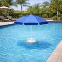 Floating Pool Umbrella - 7ft, Outdoor Floating Umbrella for Inside of Pool with Weighted Base, 4 Cupholders Floating Table with Sun Shade, No-Tools Setup for Pool, Lake & Beach