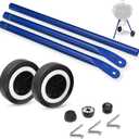Front Leg Kit and Wheels for Weber Kettle Grills, Charcoal Grill Parts for Weber 18 22 Kettle Grills, 6" Grill Wheels for Weber 65930, 65130 Front Leg for Weber Kettle, Blue Front Leg