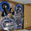 4" Caster Wheels Heavy Duty 2200Lbs 3/8 Threaded Stem Casters Set of 4 | 3/8"-16 x 1,Polyurethane (PU), 360 Degree No Noise Wheels for Furniture, Cart, Tool Box, Workbench, Wire Shelving