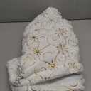 Libima 60 Inch Large White Christmas Tree Skirt with Gold Sequin Snowflakes Plush Faux Fur Christmas Tree Skirt for Xmas Holiday Winter Decorations