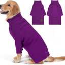 cyeollo Dog Sweater Pullover Turtleneck for Large Dogs, Classic Knitwear Fall Winter Cold Weather Dog Clothes Warm Pet Apparel Medium Large Dog Sweaters, Purple 2XL