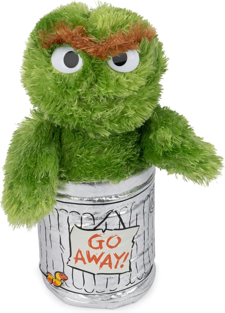 GUND Sesame Street Official Oscar the Grouch Muppet Plush, Premium Plush Toy for Ages 1 & Up, Green/Silver, 10