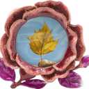 Floral Picture Frame 3x3, Vintage Photo Frame Made of Metal and High Definition Glass for Table Top Display, Home Decor (3x3 Red Flower)