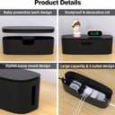Cable Management Box - Large Cord Organizer Box to Hide Power Strip & Under Desk, TV Computer Wires Cable Organizer Box with Baby Proofs, Desk Cord Organizer for Home/Office - Black
