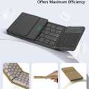 Nillkin Bluetooth 5.0 Foldable Keyboard with Trackpad & Numpad, Full-Size Travel Portable Keyboard for iPad Tablet Laptop PC Smartphone Windows iOS Android, Triple Device Pairing, Black