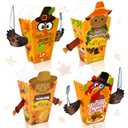 24Pcs Thanksgiving Popcorn Boxes, Autumn Pumpkin Turkey Maple Leaf Disposable Paper Treat Boxes, Suitable for Autumn Thanksgiving Themed Party Decorations
