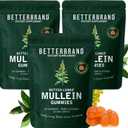 Betterbrand Mullein Chewable Gummies for Lung Cleanse and Detox, Respiratory Health Supplement, 2000mg Mullein Extract per Serving, 50:1 Extract - 90 Day Supply - Pear Flavored, BBD 05/2028