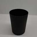 JiatuA Small Trash Can Plastic Wastebasket Round Garbage Container Bin for Bathroom, Kitchen, Bedroom, Home Office, College Dorm, Black (1.8 Gallons)
