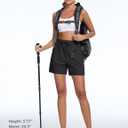 TACVASEN Women's 5" Hiking Cargo Shorts Lightweight UPF 50+ Quick Dry Athletic Shorts with Pockets Golf Outdoor Summer (Black, XXL)