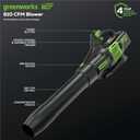Greenworks 60V (610 CFM / 130 MPH) Cordless Leaf Blower, High Power, Lightweight & Quiet Operation for Wet Leaves, Driveways and Dense Gravel, Includes 2.5Ah Battery & 5A Rapid Charger
