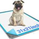 Pee Pad Holder for Dogs, 31"X21" Non-Slip Silicone Puppy Pad Holder with Low Edge Design for Small Dogs, Puppy Potty Training Pad Tray, Grey