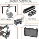 NATO Clamp Adapter Monitor Mount Quick Release NATO Rail Clamp with 1/4 and 3/8 Thread Holes for Camera Cage Handle Monitor LED Light Microphone Cold Shoe Magic Arm