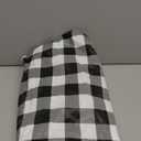 Smiry Rectangle Picnic Table Cloth, Elastic Waterproof Fitted Vinyl Tablecloths, Flannel Backed Buffalo Plaid Table Covers for Dining, Camping, Outdoor (Black and White, 30" x 96")