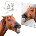 Sukh Acrylic Horse Mirror - Safe Stall Mirrors Sheet Horse Toy Hanging Pony Calming Non Glass Shatterproof Horse Toys for Stable Barn Stall Toy Entertainment (16.92 x 12.99 Inch)