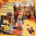 TaoBary 30 Set Thanksgiving 2 Cup Drink Carrier with Handle Portable Foldable Tray Drink Holder Yellow Orange Disposable Cardboard Coffee Cup Holder with Pumpkin Maple Leaf Cards, Thanksgiving Gifts