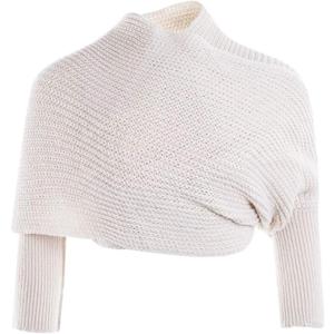 Knitted Wrap Scarf Fall Winter Crochet Sweater Scarf with Sleeves Multi-Use Sweater Cape Shawl with Sleeves