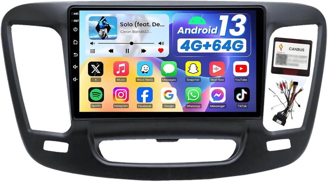[8Core 4+64GB] Car Radio Stereo for Chrysler 200 2015 2016 2017: Upgrade 1280*800HD Touchscreen Replacement Accessories with CarPlay Android Auto Bluetooth5.0 FM AM 36EQ GPS 5G WiFi SWC Backup Camera