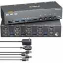 KVM403DH: 3 Monitors 4 Computers HD+Displayport,USB3.0 DP KVM Swithc,8K@30Hz/4K@144Hz Triple Monitor KVM Swith
