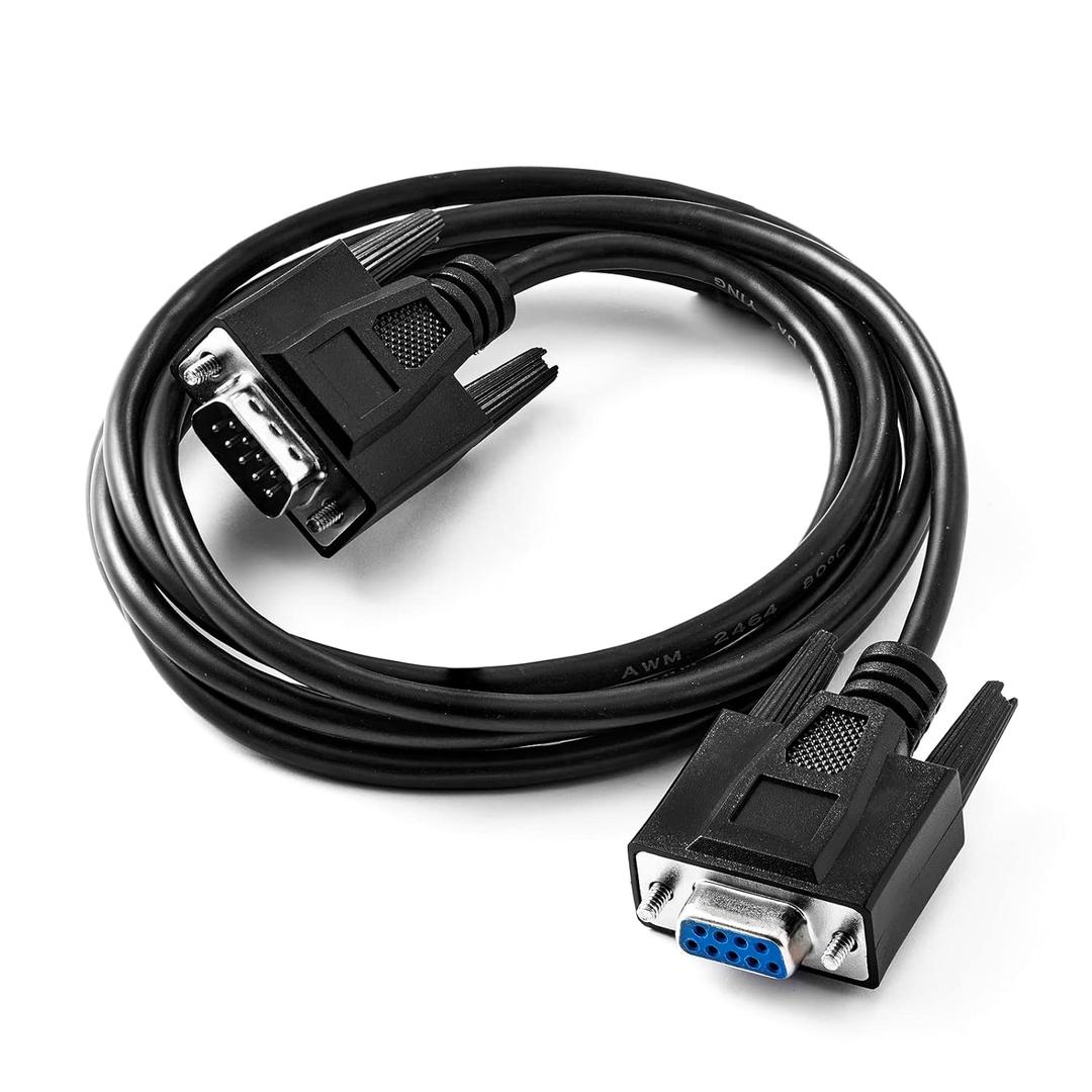 Straight Through DB9 RS232 Serial Cable, 6ft Male to Female 9 Pin Straight Through Extension Cable