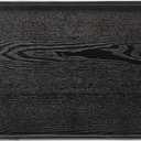 24 x 16 Inches Extra Large Solid Wood Serving Tray for Tea Coffee Table Snack Food Meals Serving Plate Kitchen Party Bar Breakfast Server with Raised Edges Black Wooden Decorative Ottoman Tray