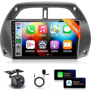 16EQ 2G 64G Radio for Toyota RAV4 2001 2002 2003 2004 2005 2006 Car Stereo with Wireless CarPlay Android Auto,9'' 1080P HD IPS Touch Screen,Bluetooth,28UIs,FM/RDS,GPS WiFi MirrorLink Backup Camera