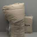 Bedsure Oversized King Comforter Set Beige - Bed in a Bag Bedding Set 7 Pieces, GentleSoft Pintuck Bed Set Gift for Family, Pinch Pleat Beige Comforter with Sheets, Pillowcases & Shams