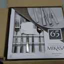 Mikasa Oliver Satin Flatware Set for 12, 65 Piece 18/10 Stainless Steel Silverware with Stylish Satin Finish and Serving Utensils, Durable Dinnerware Service