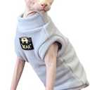 Sphynx Cat Clothes Hairless Cat Warm Fleece Vest Elastic Winter Sweater Outfit, Pet Clothes for Sphynx Cat Coat for Cats and Small Dogs Apparel, Hairless cat Shirts Sweaters (Sky, Medium)