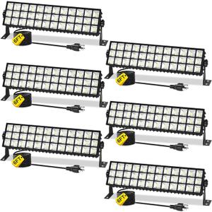 6 Pack 100W LED Shop Lights, 11000LM 6000K Plug in Garage Light with 6FT Power Cord, IP66 Waterproof Work Light for Garage, Outdoor, Workshop, Yard, Indoor, Warehouses, Yard, Carport