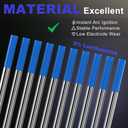TIG Welding Tungsten Electrode 10 Pack 3/32" × 7" (Blue - 2% Lanthanated, WL20/EWLa-2) for AC/DC TIG Welding