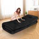 Japanese Floor Mattress Foldable, 4" Futon Mattress Queen Size Sofa Couch Bed, Thicker Tatami Mat Sleeping Pad, Floor Futons Cushions, Black