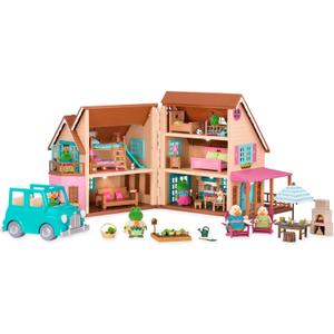 Li'l Woodzeez  Honeysuckle Hillside Cottage  Toy Furniture & Accessories  Playset for Kids  Collectible Toys  3+ Years  Charming Cottage Playset for Imaginative Play