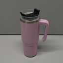 Tumbler with Handle and Straw Lid,Insulated Reusable Stainless Steel Water Bottle Travel Mug, Cupholder Friendly Double Wall Vacuum Sealed Cup