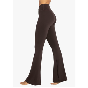 Sunzel Womens Flare Leggings No Front Seam Flare Yoga Pants with Tummy Control Crossover High Waist, L