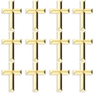 Bright Creations Gold Cross Lapel Pins, Enamel Pin Set (1 inch) - Pack of 12