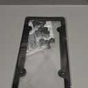 X AUTOHAUX 2 Pcs Aluminum Alloy Car 4 Hole License Plate Frame Holder W/Screw Caps - Black