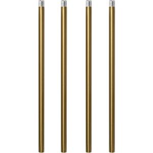 Haligate Brushed Brass M12 Threaded Extension Rod for Pendant Light, Island Lighting, Chandeliers,Lighting Fixture downrods & Stems,12 Inches 13.5mm OD (0.531) x 300mm L (11.81)