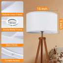 OUTON White Lamp shades Set of 2, Large Drum Lamp Shades for Floor Lamps, 16" Top x 16" Bottom x 9" High, Easy to Assemble, Replacement Linen Lampshades for Table Lamps & Bedside Lamps (1.65" Spider)