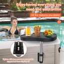 Hot Tub Tray,Hot Tub Drink Holder 360 Rotation,Non-Slip Heavy Duty Hot Tub Table Tray,Design Spa Tray Cup Holder for Hot Tub