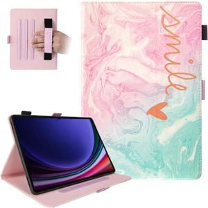 Dteck for Samsung Galaxy Tab S10+/S9+/S8+/S7 FE/S7+ Case with S Pen Holder, Shockproof Stand Smart Folio Protective Cover with Auto Sleep/Wake, Blue Pink