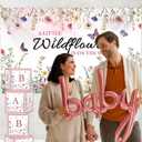 2 x Pink Baby Shower Backdrop Decorations, Pink Baby Shower Photography Background Banner Photo Booth Prop Newborn Party Decorations 70.8 X 43.3 Inch