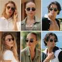 SOJOS Retro Square Aviator Polarized Sunglasses Women Men Vintage Shades Womens Mens Sun Glasses SJ1234, Gold Frame/Grey Lens