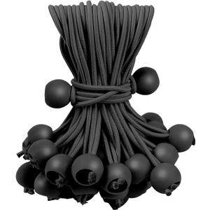 60PCS 9inch Ball Bungee Cords, Heavy Duty Outdoor Bungee Cord with Balls, Tarp Tie Down Bungee Balls for Shelter, Camping, Cargo,Tent Poles UV ResistantBall Size 1 inch