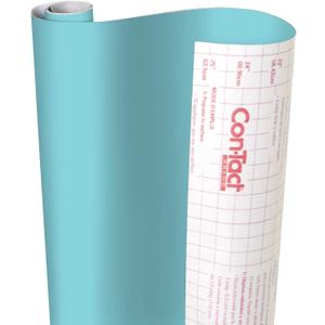 Con-Tact Brand Creative Covering, Self-Adhesive Shelf Liner, Multi-Purpose Vinyl Roll, Easy to Use and Apply, 18'' x 16', Teal