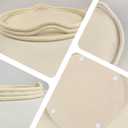 Large Resin Round Decorative Tray, RopeStyle Sandstone Texture, 11.4 Beverage & Serving Tray for Coffee Table Decor (Beige)