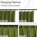 StangH Pinch Pleated Olive Green Velvet Curtains for Living Room, Extra Wide Light Blocking Track Window Covering Thermal Insulated Elegant Home Decor for Bedroom Closet, W72 x L96, 1 Panel