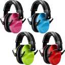 4 Pack Kids Ear Protection Earmuffs Hearing Adjustable for Noise Reduction for Toddlers 27NRR Noise Cancelling Earmuffs (Pink, Green, Blue, Red)