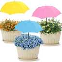 3Pcs Plant Umbrellas for Outdoor Plants, 23.6" Garden Umbrella Shade for Potted Plants and Garden Beds,Provide Shade to Defend Plants From Blazing Sun (1Yellow 1Pink 1Blue)