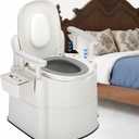 Bedside Commode,Upgraded Safety Commode(520 lbs),Toilet for Elderly and Disabled Bedside Potty Chairs for Adults Silent Close Commode Toilet for Elderly & Adults - Detachable Handles, Anti-Slip Base